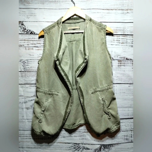 Max Jeans Vest in Olive Green size‎ Women's Medium Military Casual Trendy - Picture 1 of 5